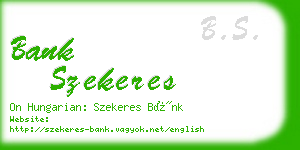 bank szekeres business card